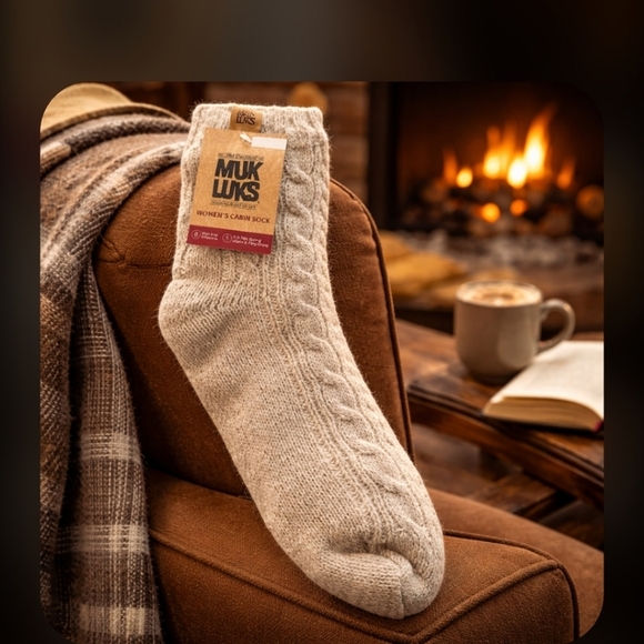 Muk Luks Accessories - Muk Luks Cabin Sock - Cream Women's One Size